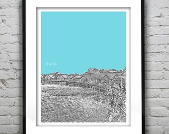 Duck North Carolina Poster Art Print Skyline NC Item T2453