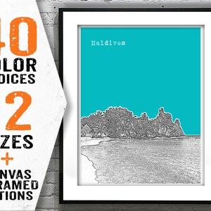 Maldives Skyline Poster Art Print Item T2275