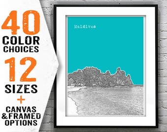 Maldives Skyline Poster Art Print Item T2275