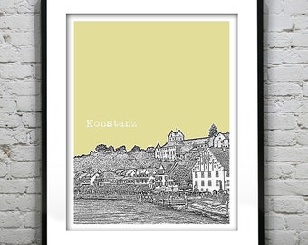 Konstanz Germany Poster Art City Skyline Print Europe Item T1906