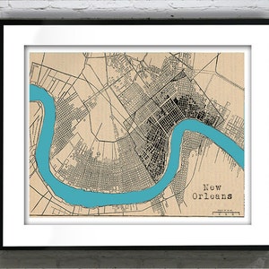 New Orleans Poster Art Print Louisiana Old Vintage Map Item T4144
