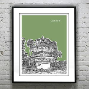 Oxnard California Skyline Poster Art Print California CA Item T2515