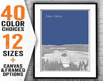 Lake Tahoe Skyline Poster Art Print California Nevada Item T4645