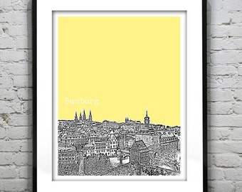 Bamberg Germany City Skyline Poster Print Art Item T4867