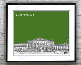 Huddersfield England Poster Art Print West Yorkshire England UK Item T2202