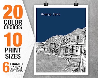 George Town Cayman Islands Skyline Poster Print Art Item T5568