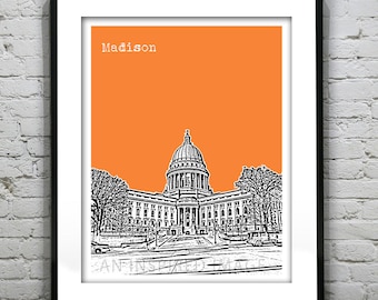 Madison Wisconsin Poster Print Art  Skyline Item T4327