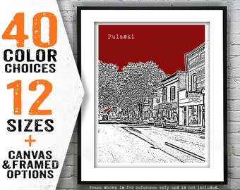 Pulaski VA Skyline Poster Art Print Virginia Item T5011