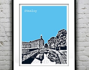 Stanley Perthshire Poster Art Print Skyline Stanley Mills England Item T3042