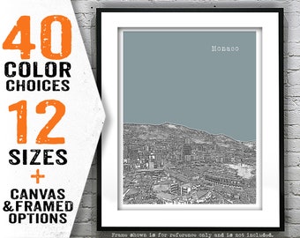 Monaco Poster Art Skyline Print Item T4731