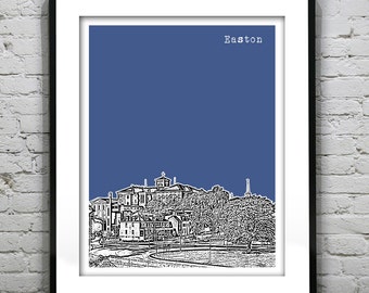 Easton Pennsylvania Poster Print Art PA Skyline