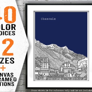 Chamonix France Poster Art Skyline Print Europe Item T4847