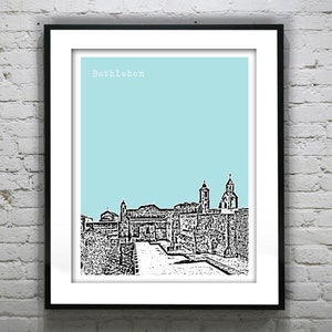 Bethlehem Palestine Skyline Poster Art Print Church of the Nativity Item T2604