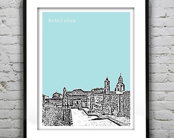 Bethlehem Palestine Skyline Poster Art Print Church of the Nativity Item T2604