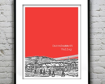 Carrabassett Valley Skyline Poster Art Print Maine ME Item T2521