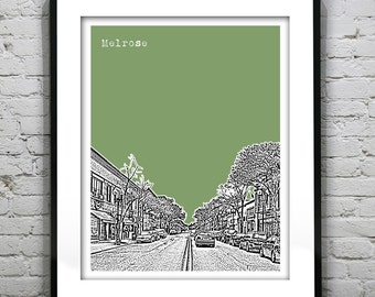 Melrose Massachusetts Skyline Poster Art Print MA Item T2550