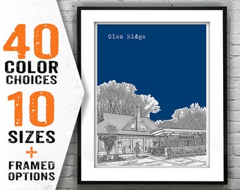 Glen Ridge Poster Art Skyline New Jersey NJ Item T1548