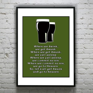 Funny Guinness Beer Irish Art Print Poster drinking drunk alcohol Ireland Item T2589 image 1