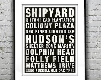 Hilton Head Subway Poster South Carolina Art Print SC Item T4449