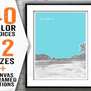 Kingston New Hampshire Poster Print Art Skyline  NH Item T2882