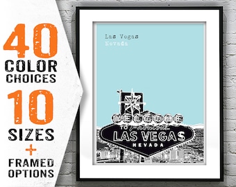 Las Vegas Sin City Modern Art Print Poster Skyline Nevada Item T1823