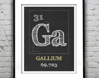 Periodic Table Gallium Poster Art Print Periodic Table of Elements Ga 31