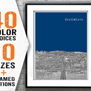 Bratislava Slovakia Poster Art  Skyline Print Europe Item T2133