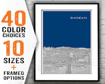 Bratislava Slovakia Poster Art  Skyline Print Europe Item T2133