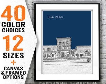 Old Forge New York Poster Print Art Skyline NY Item T4685