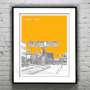 North Park San Diego California Skyline Art Print Poster CA Item T2228