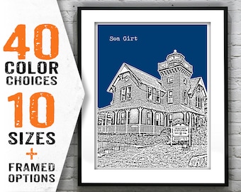 Sea Girt New Jersey Skyline Poster Print Art NJ Jersey Shore Item T1590