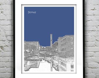 Dover NH Skyline Poster Art Print New Hampshire Item T2652