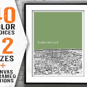 Huddersfield England Poster Art Print West Yorkshire England UK Item T2375