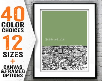 Huddersfield England Poster Art Print West Yorkshire England UK Item T2375
