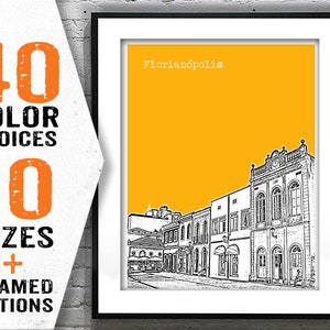 Florianopolis Poster Print City Skyline Art Brazil Item T1949