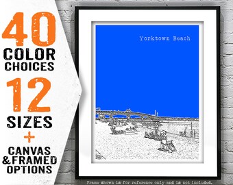 Yorktown Beach VA Skyline Poster Art Print Virginia Item T4383