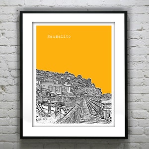 Sausalito Skyline Poster Art Print California CA Item T4521