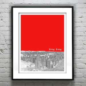 Hong Kong Poster China Art Print Skyline Item T4200
