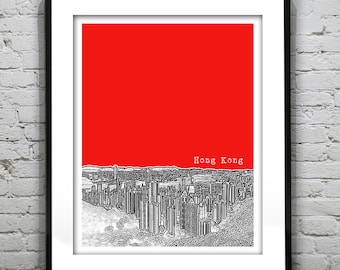 Hong Kong Poster China Art Print Skyline Item T4200