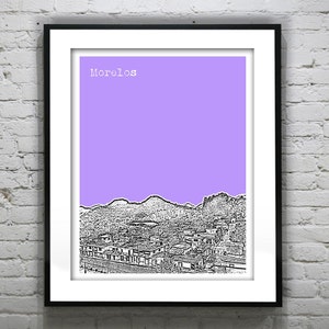 Hueyapan Morelos Mexico SkylinePoster Art Print Item T1107
