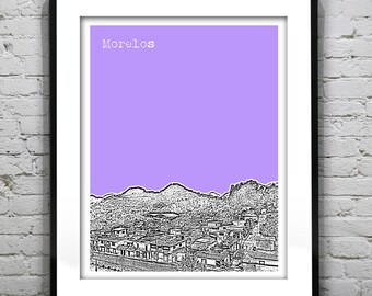 Hueyapan Morelos Mexico SkylinePoster Art Print Item T1107