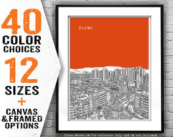 Bursa Turkey City Skyline Poster Art Print Item T4137