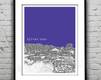 Sylvan Lake Michigan Skyline Poster Art City Print MI Item T2554