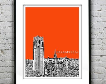 Gainesville Florida Poster Print Art FL Version 2