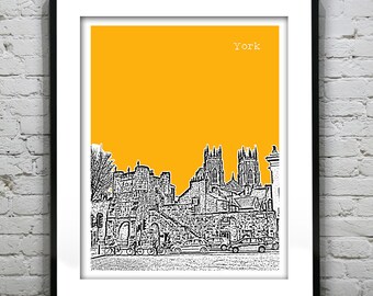 York England Skyline Poster Art Print UK Britain United Kingdom Item T4502