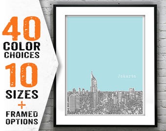 Jakarta Indonesia Skyline Poster Print Art Item S5062