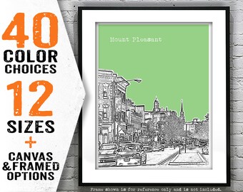Mount Pleasant Washington DC Skyline Art Print Poster DC Item T4832