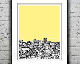 Punta Arenas Chile Poster Print Skyline Art Item T3044
