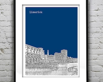 Limerick Skyline Poster Art Print Munster Ireland
