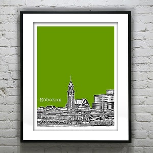 Hoboken New Jersey Poster Print Art NJ Skyline Item T1136 image 1